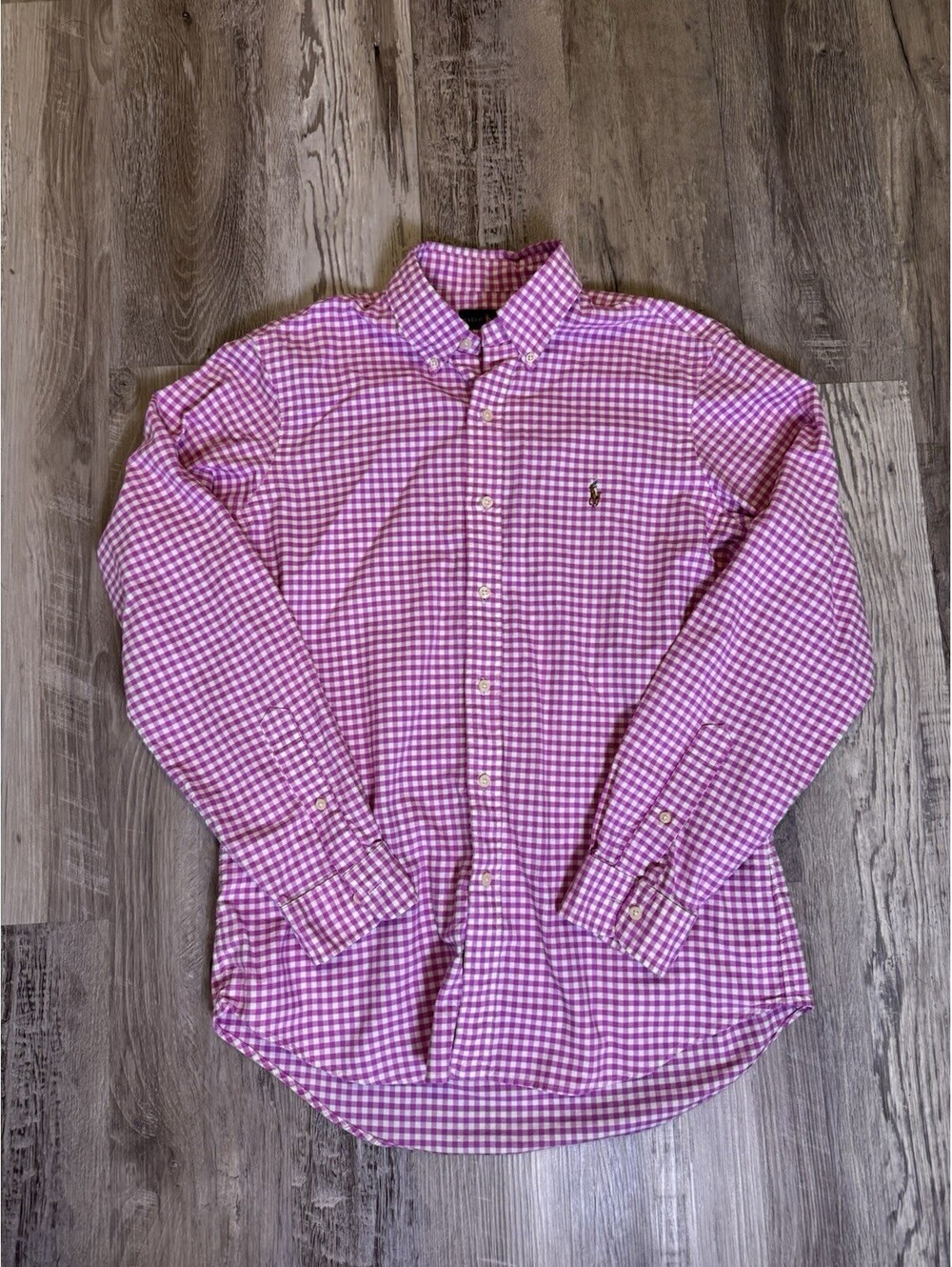 Vintage Ralph Lauren Classic Fit Men’s M Pink/White Gingham Button-Down Shirt